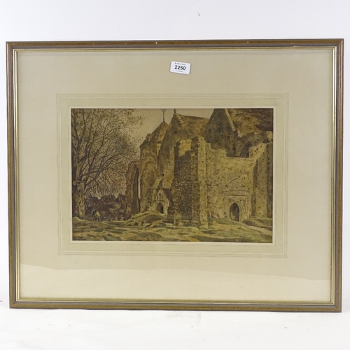 2250 - George Graham, watercolour Winchelsea church, signed, 10.5