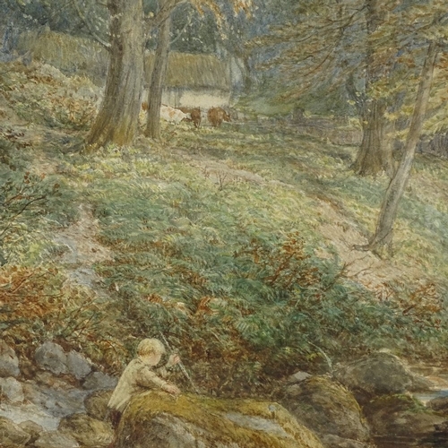 2252 - Charles Callcott, 19th century watercolour, figures in woodland, 17.5