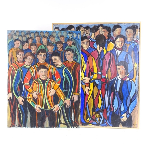 2256 - Lorna Dunn, 3 oils on canvas, sporting figures, signed, 26