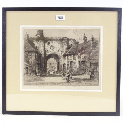 2265 - Albany Howarth (1872 - 1936), engraving, the Landgate Rye, signed in pencil, plate 9.5