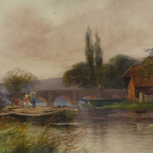 2272 - Henry Charles Fox, watercolour, canal scene, 1908, signed, 15