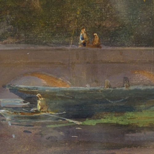 2272 - Henry Charles Fox, watercolour, canal scene, 1908, signed, 15