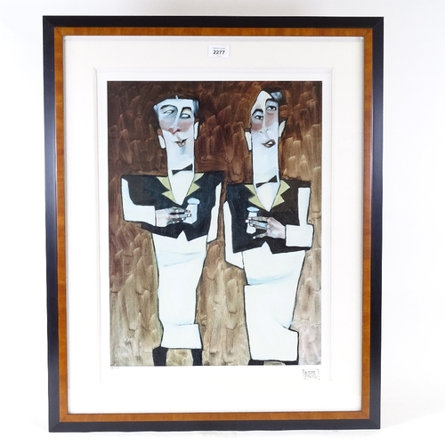 2277 - Todd White, limited edition print, 2 waiters, signed in pencil, from an edition of 350 copies, image... 