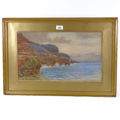 2285 - Norman Netherwood, watercolour, coastal view, signed, 11