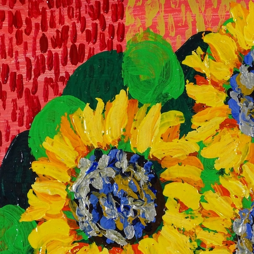 2292 - Royston Du Maurier-Lebek, oil on canvas, sunflowers, signed, 24