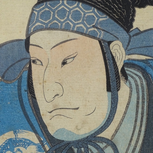 2301 - Kuniyoshi, 19th century woodblock print, Samurai Warrior, 13.5