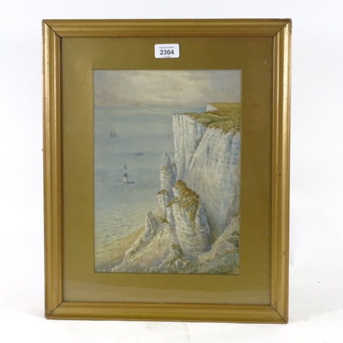 2304 - J Owen, watercolour, Beachy Head, signed, 13