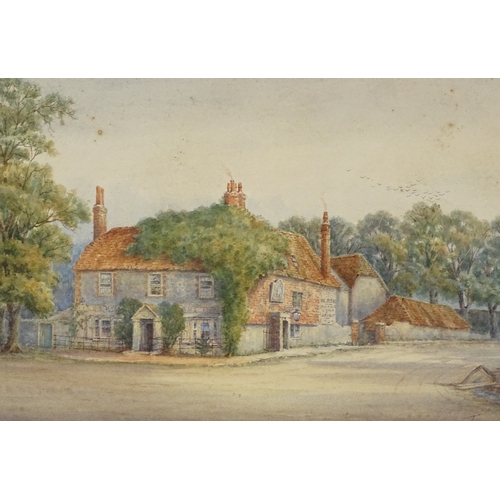 2306 - J Owen, watercolour, village pub, 7