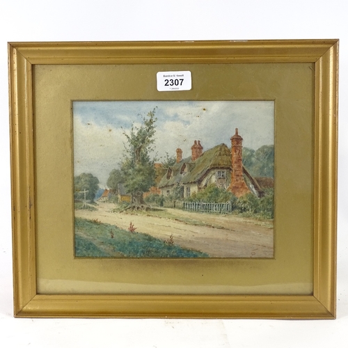 2307 - J Owen, watercolour, village pub, 7