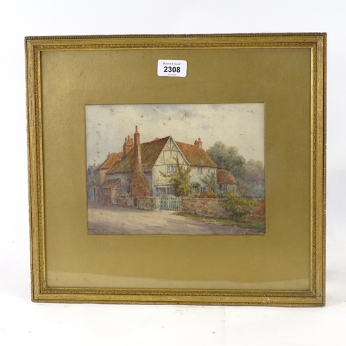 2308 - J Owen, watercolour, village pub, 7