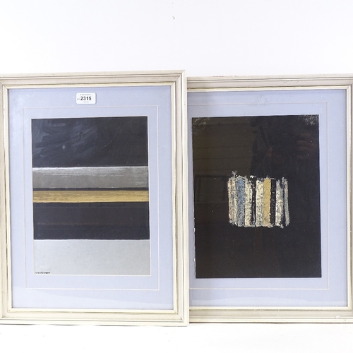 2315 - 2 original abstract lithographs by Anna Bergman and Baldaccini Cesar, framed (2)