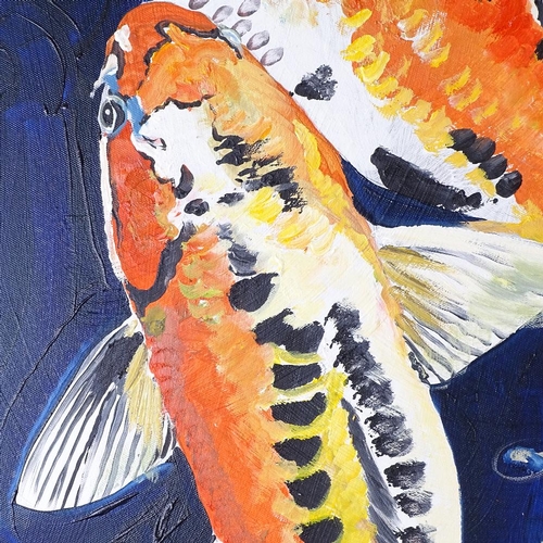 2333 - Clive Fredriksson, large oil on canvas, Koi carp, 40