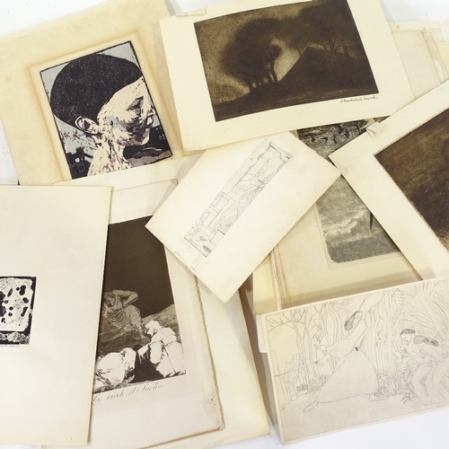 2339 - Folder of early 20th century etchings and engravings