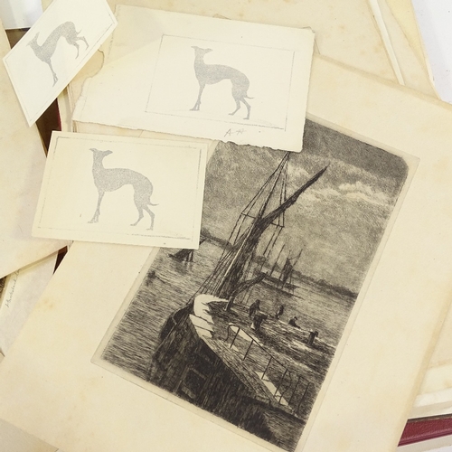 2339 - Folder of early 20th century etchings and engravings