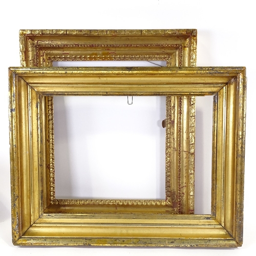 2344 - 2 19th century gilt-gesso picture frames, ornate frame rebate size 16