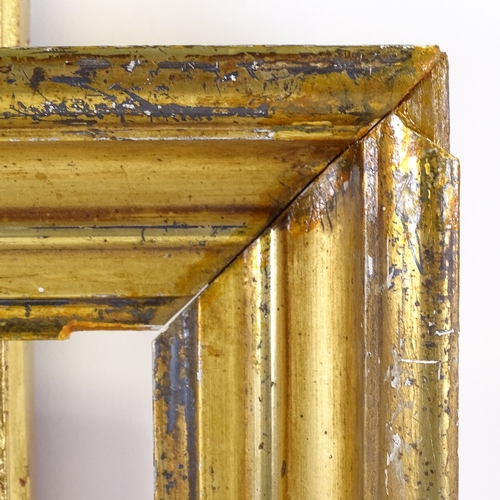 2344 - 2 19th century gilt-gesso picture frames, ornate frame rebate size 16