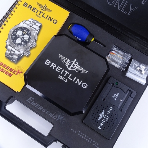 1045 - BREITLING - a stainless steel Emergency Mission quartz chronograph wristwatch, ref. A73321, circa 20... 