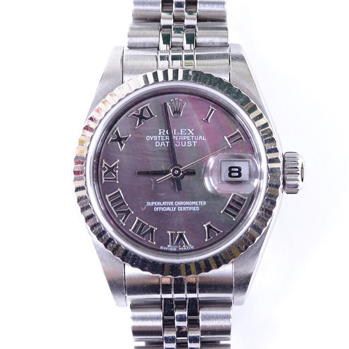 1039 - ROLEX - a lady's stainless steel Oyster Perpetual Datejust automatic wristwatch, ref. 79174, circa 2... 