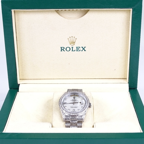 1043 - ROLEX - an 18ct white gold Oyster Perpetual Day-Date automatic wristwatch, ref. 18238, circa 1993, m... 