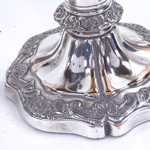 1620 - A pair of Victorian silver plate on copper telescopic table candlesticks, and a pair of silver plate... 