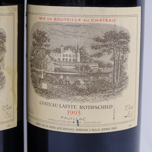 603 - 2 bottles of red Bordeaux wine, 1993 Chateau Lafite Rothschild, First Growth 1er Grand Cru Classe, P... 