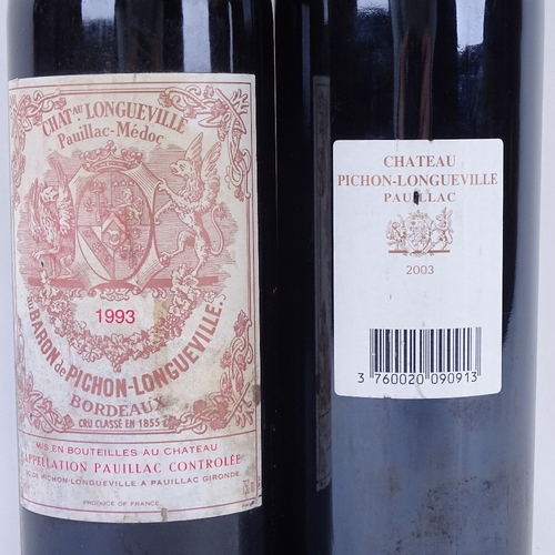 607 - 2 Bottles of red Bordeaux wine, Chateau Pichon-Longueville au Baron de Pichon-Longueville , vintage ... 