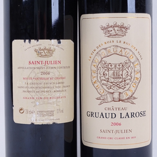 609 - 2 bottles of red Brodeaux wine, 2006 Chateau Gruaud Larose, 2nd Growth Grand Cru Classe, Saint-Julie... 