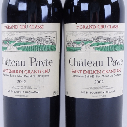 611 - 2 bottles of red Bordeaux wine, 2002 Chateau Pavie, First Growth Grand Cru Classe, Saint Emilion, 75... 