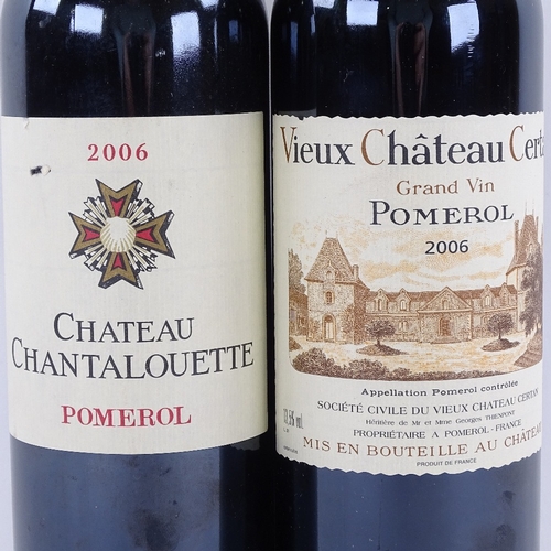 613 - 2 bottles of red Bordeaux wine, 2006 Pomerol, Vieux Chateau Certan and Chateau Chantalouette, 75cl