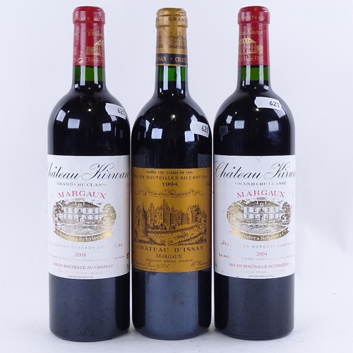 621 - 3 bottles of red Bordeaux wine, all 3rd Growth Grand Cru Classe Margaux, Chateau D'Issan 1994, 2 x C... 