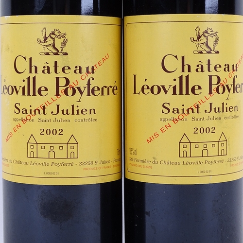 622 - 2 bottles red Bordeaux wine, 2002 Chateau Leoville Poyferre, 2nd Growth Grand Cru Classe, Saint Juli... 