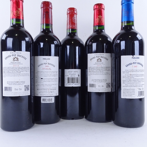 623 - 5 bottles of red Bordeaux / Pauillac wine, 2 x 2013 Grand-Puy Ducasse, 2 x Prelude Grand-Puy Ducasse... 