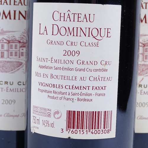 627 - 6 bottles of red Bordeaux wine, 2009 Chateau La Dominique, Grand Cru Classe, Saint Emilion, 75cl