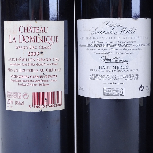 633 - 5 bottles red Bordeux wine, 3 x Chateau La Doninique, Saint-Emilion (1)2001 / (2)2009, 2 x Haut Medo... 