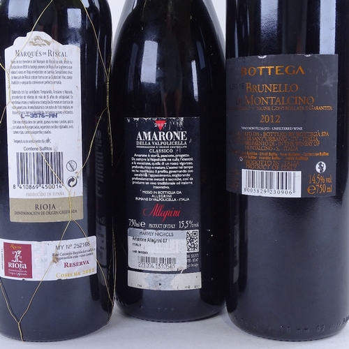 634 - 3 bottles of Italian and Spanish red wine, 2007 Amarone, Allegrini, 2012 Brunello 