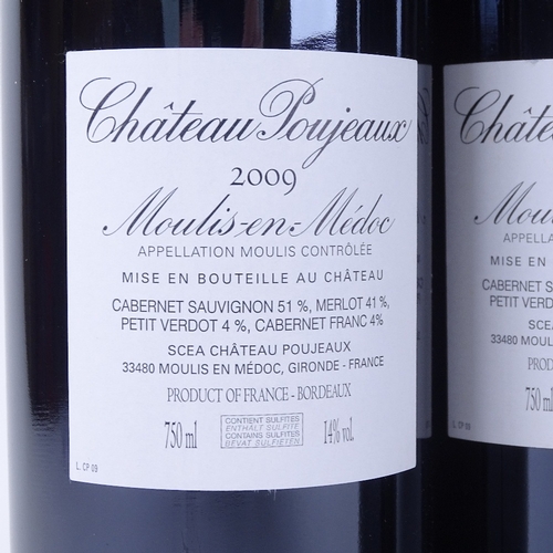 639 - 3 bottles of Bordeaux red wine from Chateau Poujeaux, Moulis-en-Medoc,	all 2009 Chateau Poujeaux, 75... 