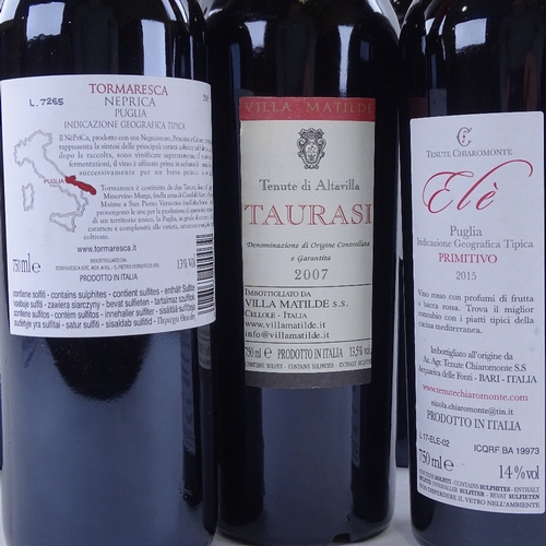 651 - 6 bottles of red wine from southern Italy,	2 x 2007 Villa Matilde, Taurasi, Campania, 2 x 2015 Torma... 