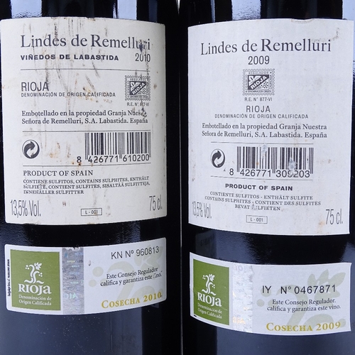 654 - 5 bottles of Rioja wine, 2 x 2009 Lindes de Remelluri, Rioja, 3 x 2010 Lindes de Remelluri, Vinedos ... 