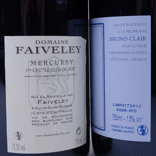 660 - 4 bottles of red Burgundy wine, 2 x 2012 Faiveley, Mercurey, Premier Cru Clos du Roy, 2 x 2012 Bruno... 