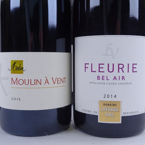 661 - 6 bottles of Beaujolais Cru wine, 2 x 2014 Lafarge Vial, Fleurie, Bel Air, 4 x 2015 Olivier Merlin, ... 