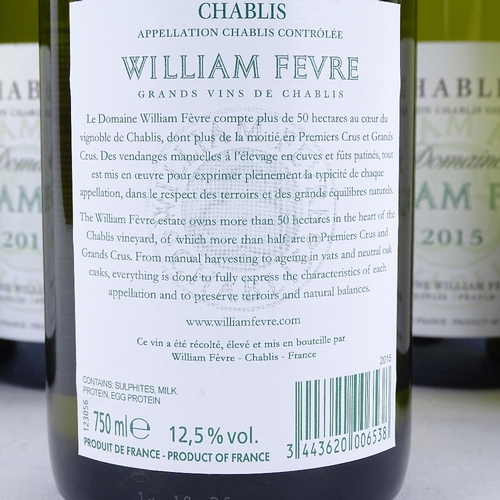 664 - 6 bottles of Chablis wine from William Fevre, 2015 Domaine Chablis, 75cl