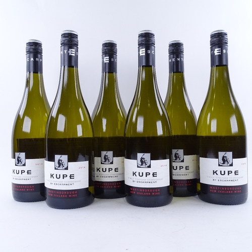 665 - 6 bottles of New Zealand single vineyard Chardonnay wine, 2014 Escarpment, Kupe, Martinborough, 75cl