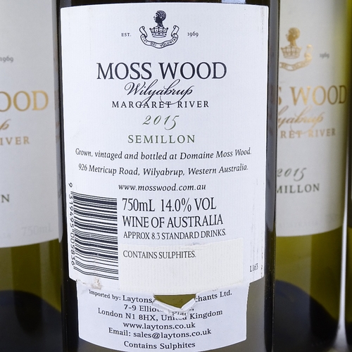 666 - 6 bottles of Western Australian, Semillon wine, 		2015 Moss Wood, Semillon, Margaret River, 75cl