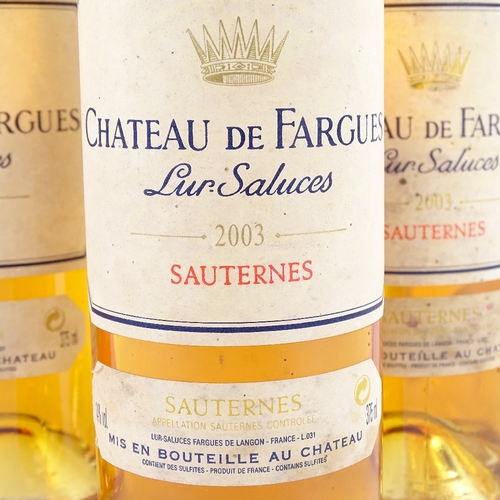 673 - 6 half bottles of Sauternes, 2003 Chateau de Fargues, Sauternes, 37.5cl