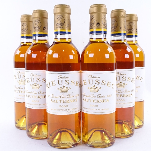 674 - 6 half bottles of Sauternes desert wine, 2003 Chateau Rieussec, Sauternes, 37.5cl