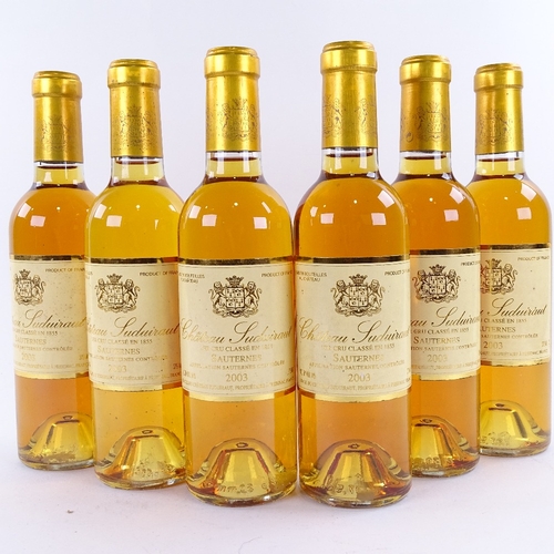 675 - 6 half bottles of Sauternes, desert wine, 2003 Chateau Suduiraut, Sauternes, 37.5cl