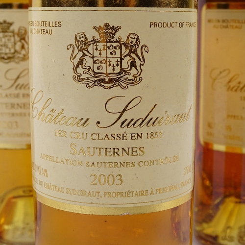 675 - 6 half bottles of Sauternes, desert wine, 2003 Chateau Suduiraut, Sauternes, 37.5cl