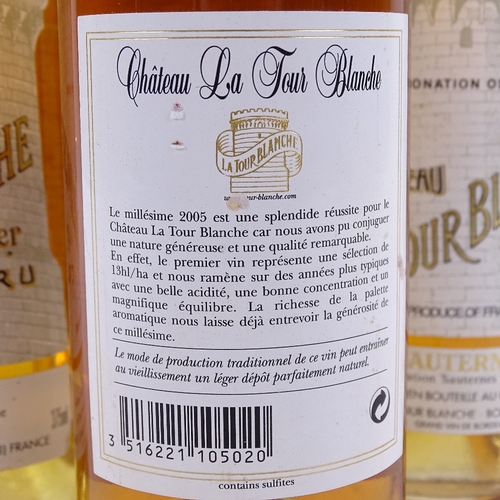 676 - 6 half bottles of Sauternes, desert wine, 2005 Chateau la Tour Blanche, Sauternes, 37.5cl