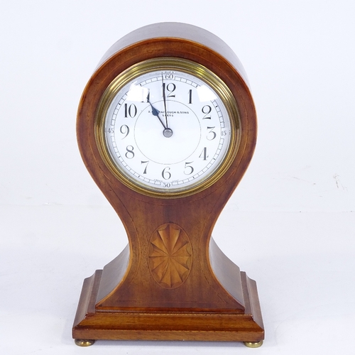 1068 - A late 19th/early 20th century French mahogany balloon-cased mantel clock, by Z Barraclough & Sons o... 