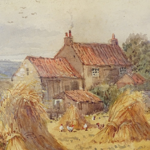 2192 - 19th century watercolour, haymaking scene, unsigned, 8